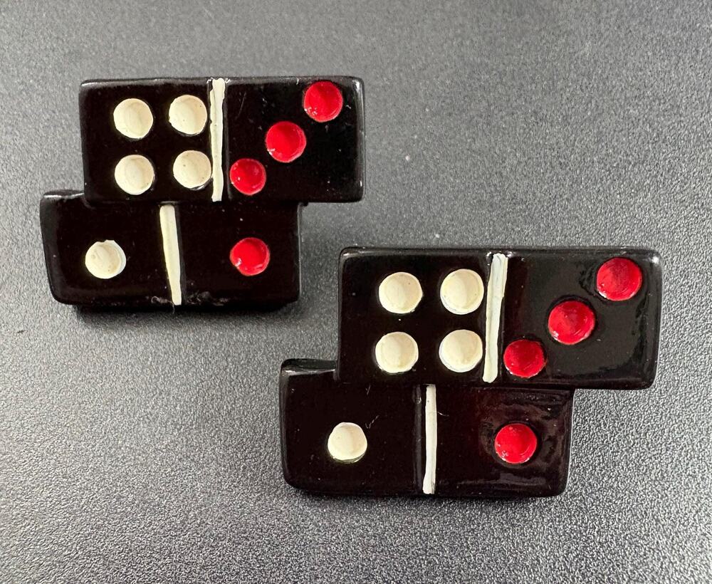 Retro Domino Pierced Earrings
